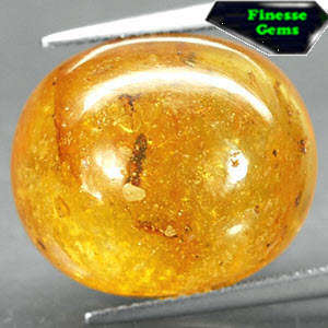 12.3 CT.RARE NATURAL OVAL PERFECT BIG INSECT FOSSIL RICH YELLOW COPAL