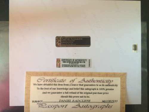 Harry Potter photo with Daniel Radcliffe signature and COA