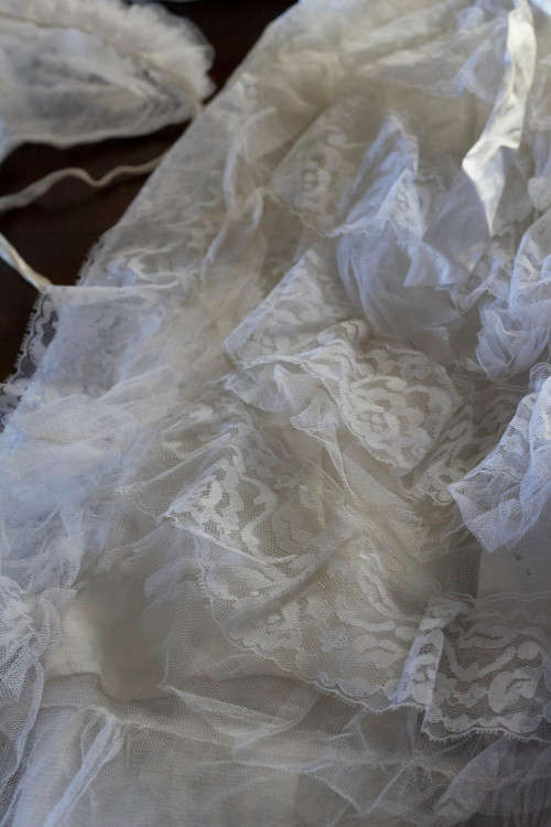 VINTAGE Handmade christening gown with cap