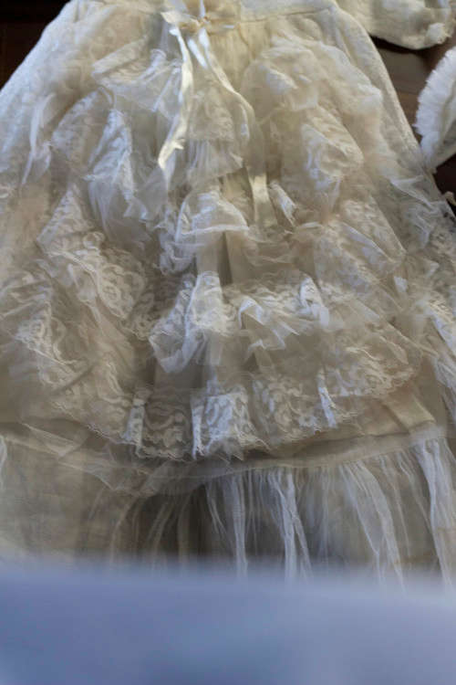 VINTAGE Handmade christening gown with cap