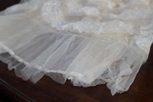 VINTAGE Handmade christening gown with cap