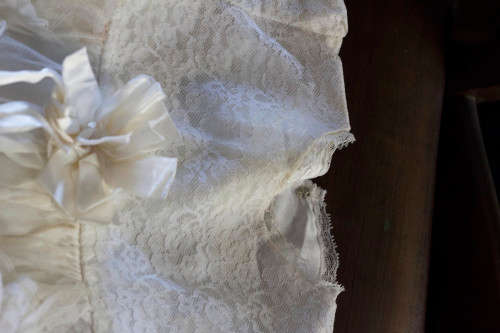 VINTAGE Handmade christening gown with cap