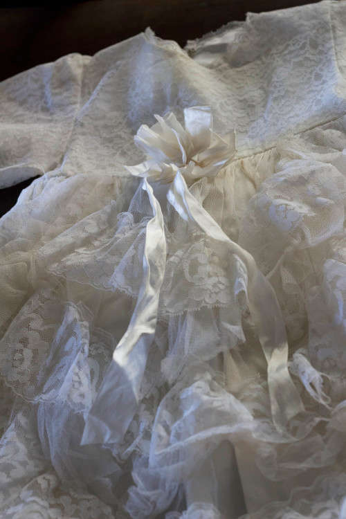 VINTAGE Handmade christening gown with cap