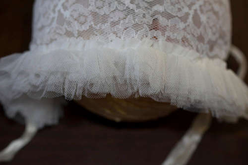 VINTAGE Handmade christening gown with cap