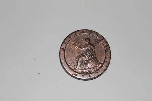 HUGE & HEAVY 1797 UK Copper Cartwheel Penny George III