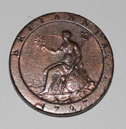 HUGE & HEAVY 1797 UK Copper Cartwheel Penny George III