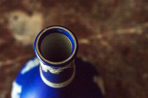 LOW START: RARE Early 1900s Cobalt Dipped Wedgwood Jasperware Vase circa early 1900s