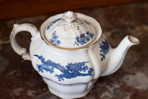 Blue & White Booths Dragon Pattern Tea Pot