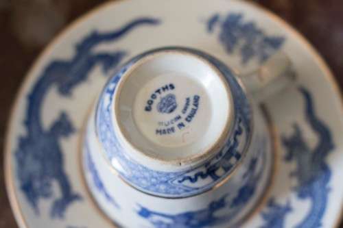 Blue & White Booths Dragon Pattern Demitasse duo