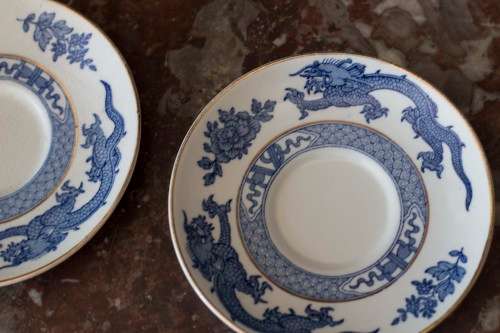 Blue & White Booths Dragon Pattern Demitasse duo