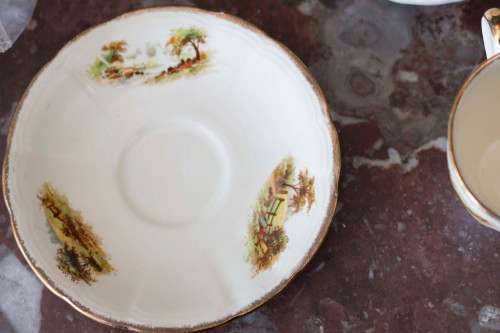 Rare Cream and Gilt -- 20pc ALFRED MEAKIN Coffee set. The Rest pattern circa 1945-1950