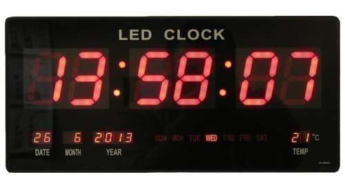 Wall Clock Digital Clock LED Digital Quartz Clock Date Temperature Bar Cafe Kiosk