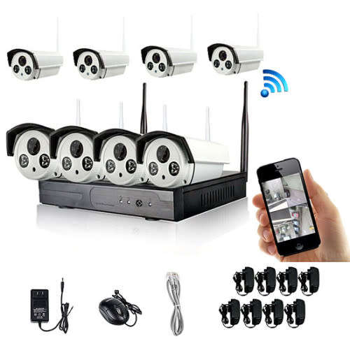 HD 8 Channel 720P Wireless IP Camera CCTV Security Surveillance System NVR KIT