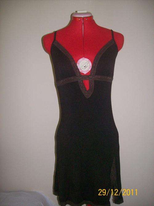 Brown dress SuperStar size S on straps with slit on side