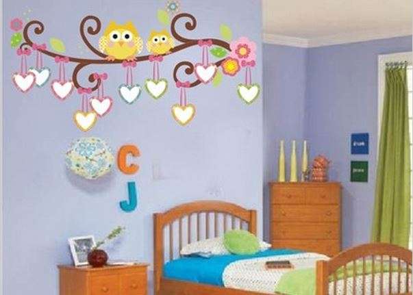 Large Birdy Scroll Tree Vinyl Wall art sticker tattoo for kids babies room or nursery.