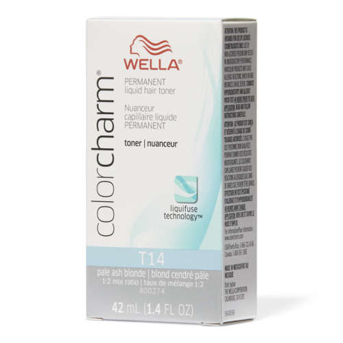 Wella T14 Pale Ash Blonde Hair Toner + Nu Lite Developer Combo