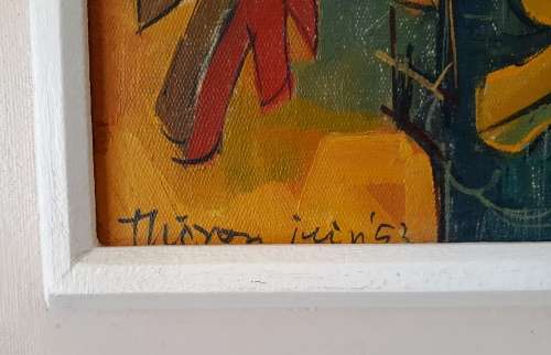 Rare Oil Painting by renowned artist Leo Theron (1926 - 2012)