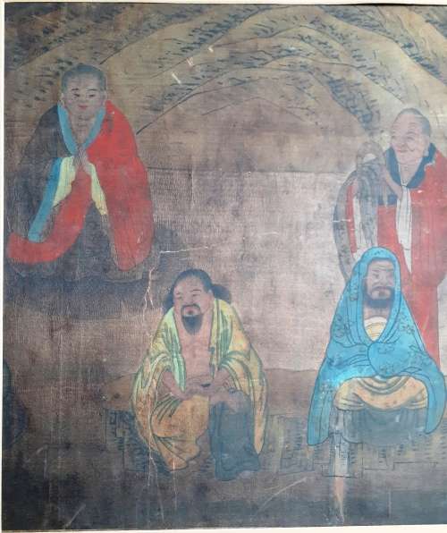Collection of 4 Rare Antique Chinese Buddhist Paintings (c.10th century)