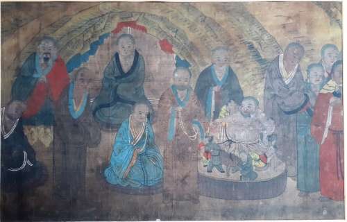 Collection of 4 Rare Antique Chinese Buddhist Paintings (c.10th century)