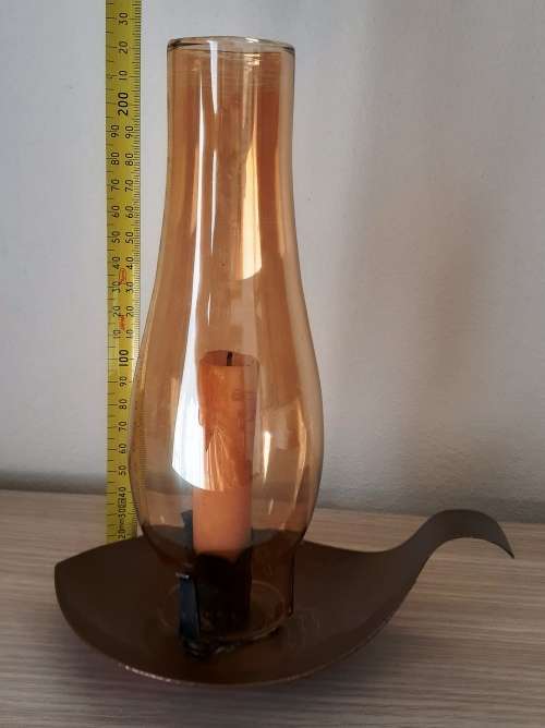 Elegant `Form and Style` Handmade Vintage Copper Candle Holder (c.1960`s)
