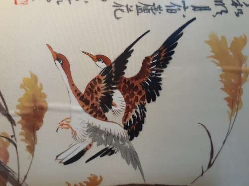 Vintage Japanese Silk Painting