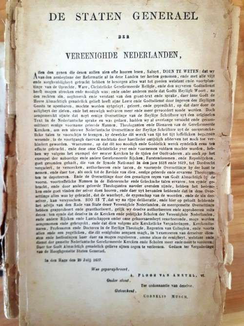 Antique 1884 Hollandse Staten Generael Bybel (Muller familie)