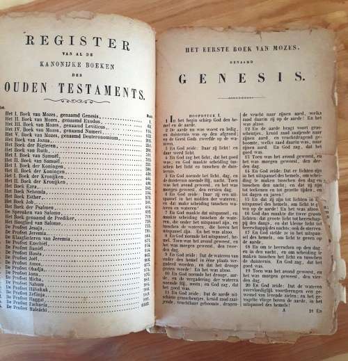 Antique 1884 Hollandse Staten Generael Bybel (Muller familie)