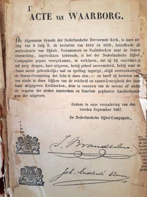 Antique 1884 Hollandse Staten Generael Bybel (Muller familie)