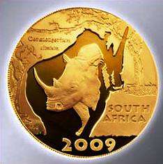 2009 Natura Series The White Rhino (R10) 1/10 OZ. 24 carat