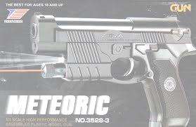 Meteoric Black Spring Airsoft Handgun w/Laser and LED Light Feature