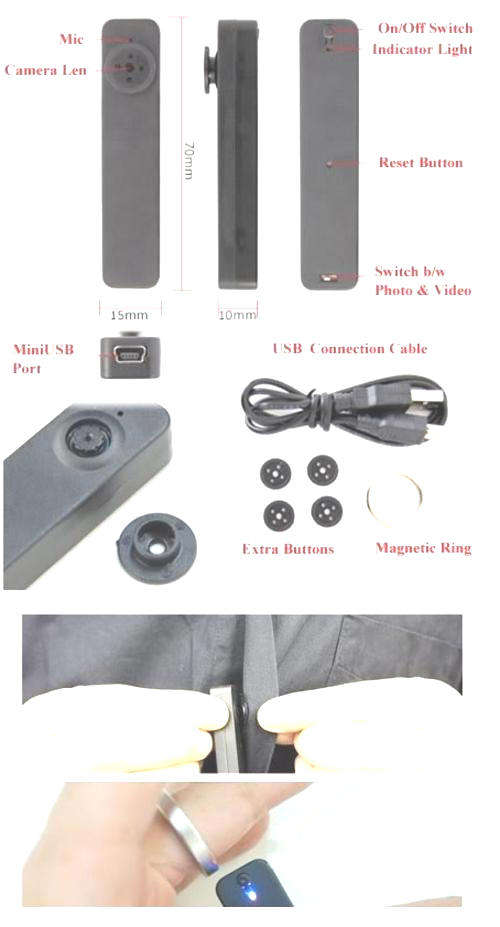 4GB MINI SPY CAM BUTTON VIDEO CAMERA RECORDER 4G DVR