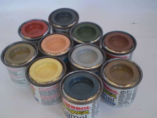 Humbrol paint mixed lot of 10 different colours in Tins
