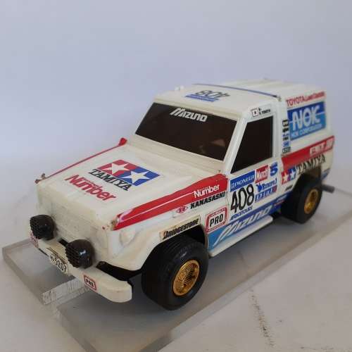 Tamiya Toyota Land Cruiser Static Kit built into a Slot Car