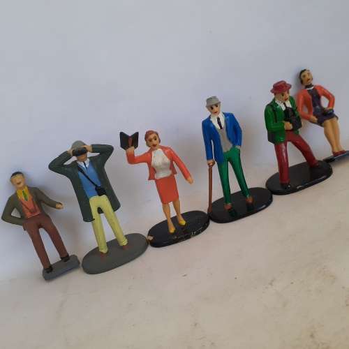 Set of 6 x Scalextric F301 Trackside Figures Spectators and Press Photographer