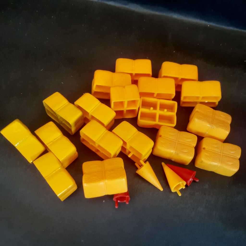 Scalextric Straw Bales and Marker Cones.