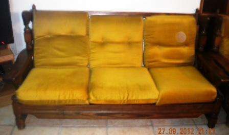GREAT RESTORATION PIECES. 7 SEATER SOLID IMBUIA LOUNGE SUITE.