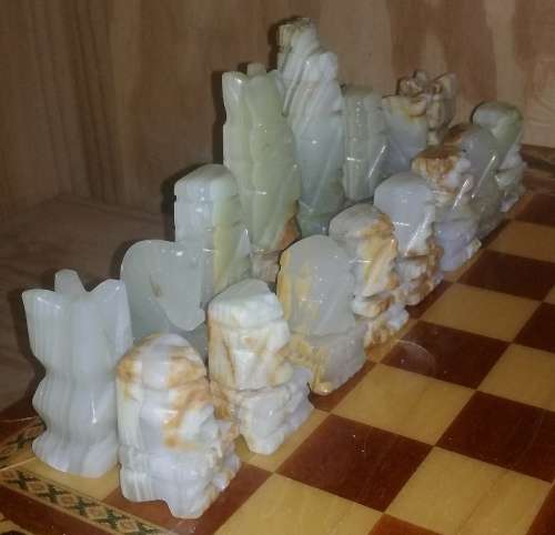 Vintage Handcrafted wooden Italian Chess Table Top ONLY and 2 FREE Books