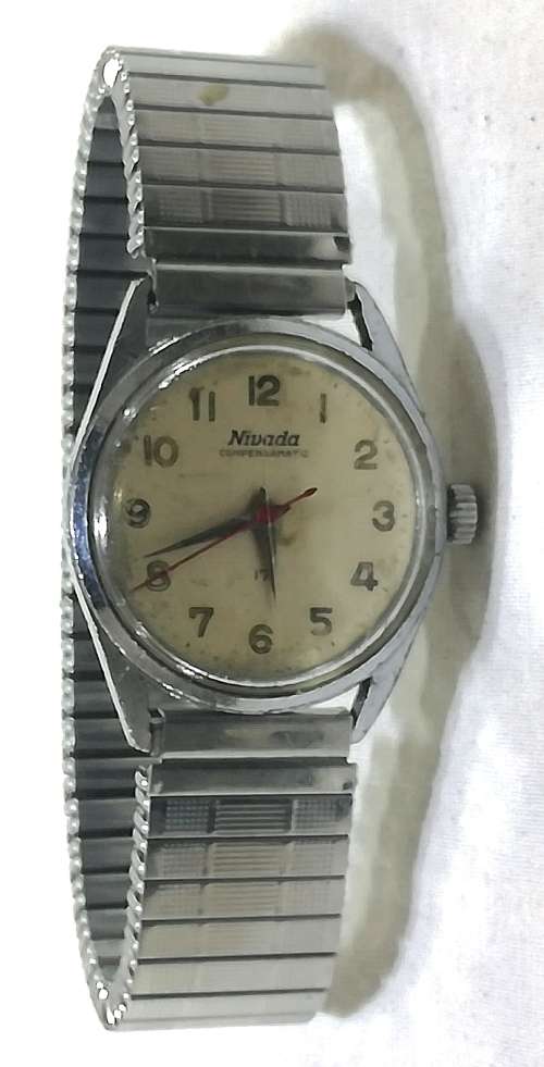 1970`s VINTAGE SWISS MADE `NIVADA` COMPENSAMATIC 21 JEWELS WATCH