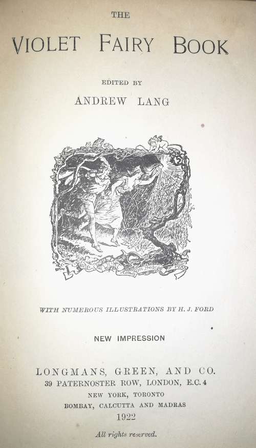 The violet Fairy book by Andrew Lang. Hardcover. 1922