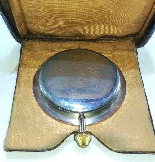 Vintage French 8 Jours Travel Clock in Leather case. Working condition