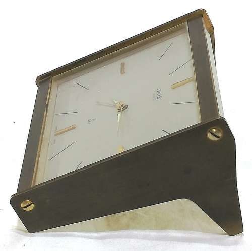 Vintage Art Deco Oris 7 Jewels, 8 Day, Swiss Made Clock in Brass Case