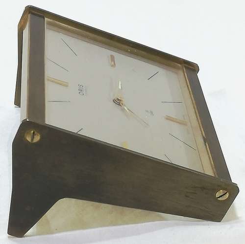Vintage Art Deco Oris 7 Jewels, 8 Day, Swiss Made Clock in Brass Case
