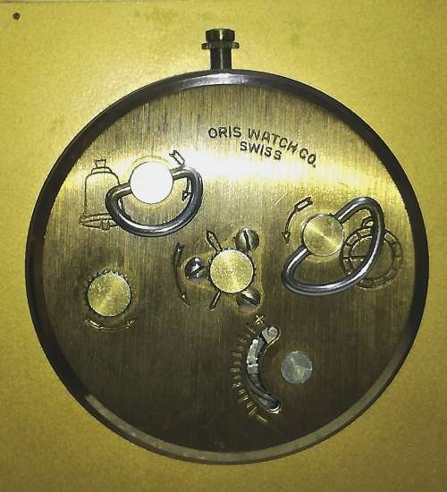 Vintage Art Deco Oris 7 Jewels, 8 Day, Swiss Made Clock in Brass Case