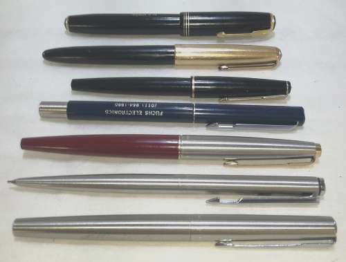 Collection of 6 Parker Pens and 1 Pencil