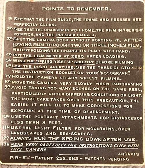 Vintage Pathescope `H` Movie Camera in Black. Made in London. Working condition