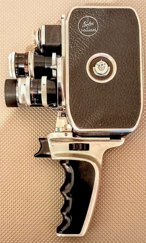 Vintage Bolex D8L 8 mm `Double Run` Film Movie Camera with Pistol Grip. In working condition