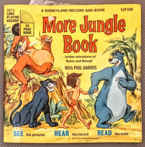 An Original 1970 Disneyland 24 Page Book and Record. More Jungle Book Adventures