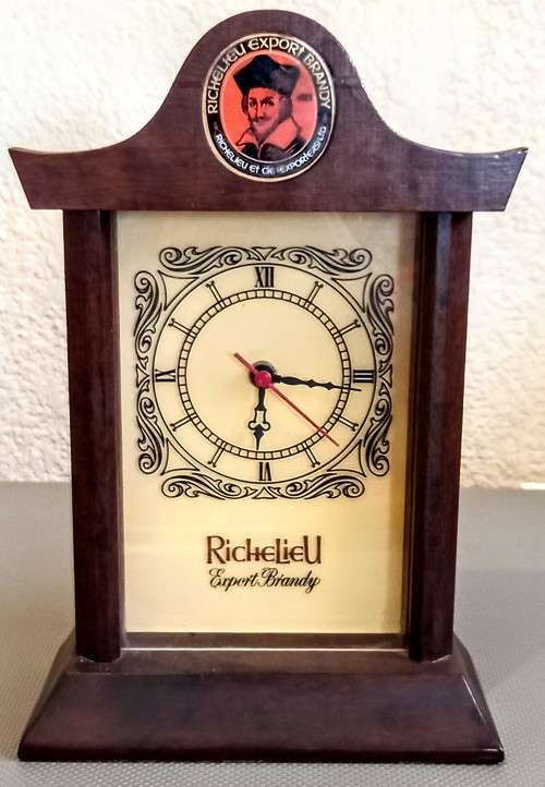 Richelieu Export Brandy Quartz Clock. Solid Wood Construction