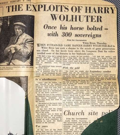 Memories of a Game Ranger by Harry Wolhuter. Hardcover. 1961