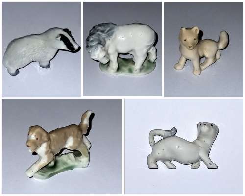 Wade First Whimsies Set 3 - English Country Animal - 1955-58 - Complete set of 5